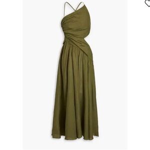 Zimmermann One Shoulder Olive Dress